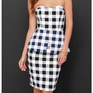 FINDERS KEEPERS MAD HOUSE CHECKERED DRESS